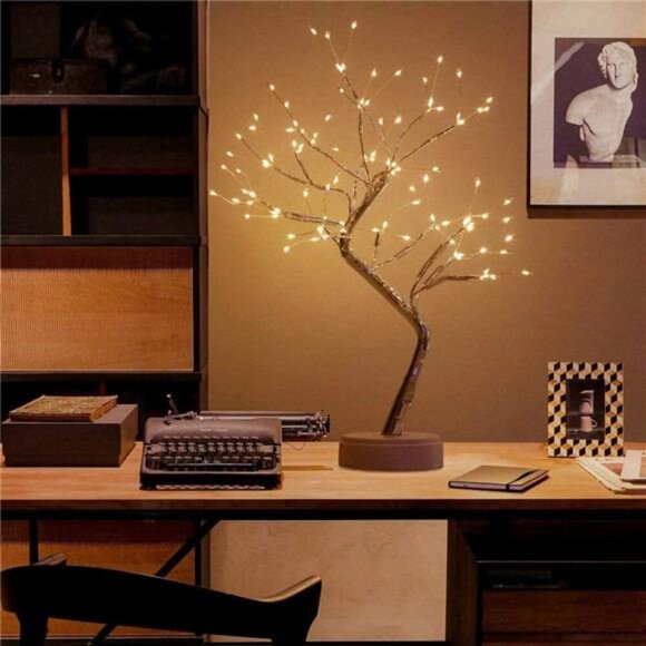 LED Tabletop Bonsai Tree Light, Aesthetic Tree Lamps for Living Room, - Picture 2 of 14
